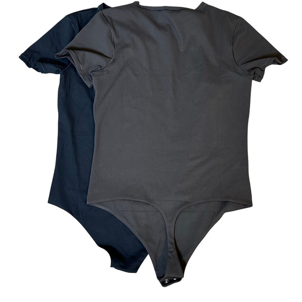 ATHLETA NWOT bundle brown & black BodyMove Short Sleeve Crew Neck Bodysuit M